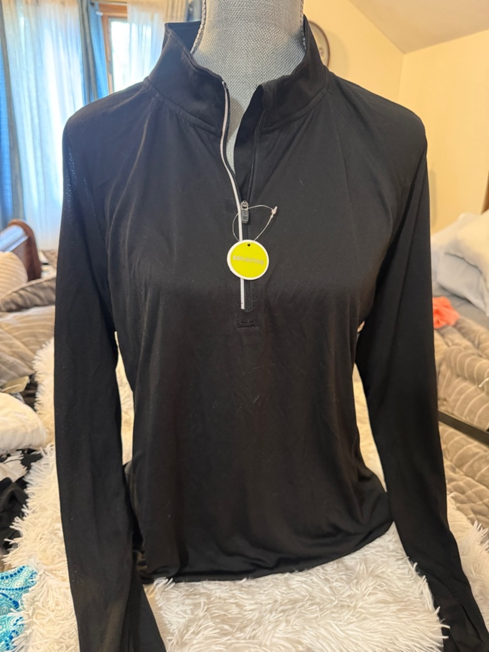 Danskin Black Half-Zip Performance Long Sleeve Top